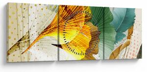 Slika - Lišće (sa satom) (90x30 cm)