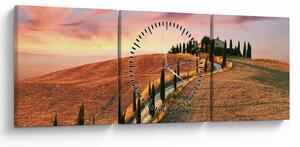 Slika - Kuća na brdu, Toskana, Italija (sa satom) (90x30 cm)