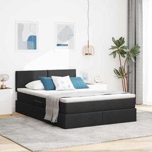 Krevet s madracem i skladištem s madracem Crna 140 x 190 cm - Crna / 140 x 190 cm