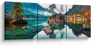 Slika - Jezero Hintersee, Bavarske Alpe, Austrija (sa satom) (90x30 cm)