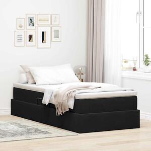Krevet s madracem i skladištem Crna 90 x 200 cm Baršun - Crna / 90 x 200 cm