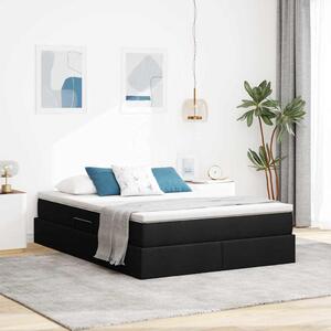 Krevet s madracem i skladištem Crna 140 x 190 cm Poliester - Crna / 140 x 190 cm