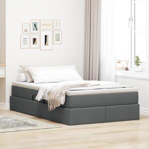 Krevet s madracem i skladištem Tamno siva 120 x 190 cm - Siva / 120 x 190 cm