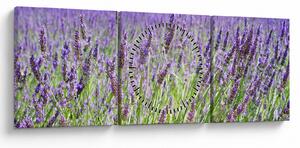 Slika polja s lavandom (sa satom) (90x30 cm)