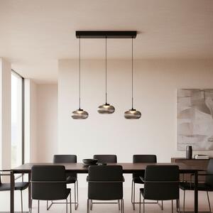 JUST LIGHT. GmbH LED viseća svjetiljka Noctis, 3 žarulje, dimljeno siva, staklo, prigušiva,, prigušiva, Sivo, Dnevni boravak/blagovaonica, Staklo