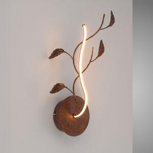 JUST LIGHT. GmbH Zidna LED svjetiljka Aurelia, hrđavo smeđa, metal, 2.700 K, Smeđa / hrđa, Dnevni boravak/blagovaonica, Metal