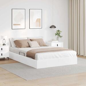 Krevet s od storage Čista bijela 137 x 190 cm Umjetna koža - Bijela / 137 x 190 cm