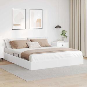 Krevet s od storage Čista bijela 183 x 213 cm Umjetna koža - Bijela / 183 x 213 cm