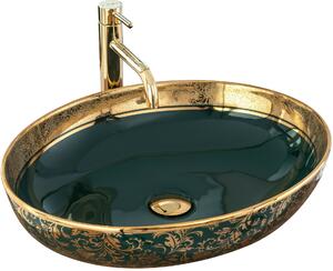 Umivaonik na radnoj površini Margot Gold/Ceramic Green