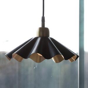 PR Home Aira mala viseća svjetiljka, crna/mesing, Ø 25 cm, s utikačem, Crno, Dnevni boravak/blagovaonica, Metal
