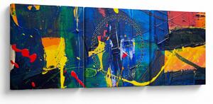 Slika - Apstrakcija (sa satom) (90x30 cm)