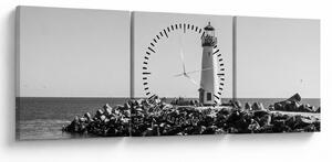 Slika - Svjetionik na obali, Santa Cruz, Kalifornija (sa satom) (90x30 cm)