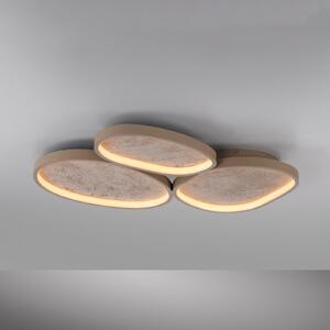 JUST LIGHT. GmbH Moonbraker 3 LED stropna svjetiljka, pijeskovito bež, 3.000 K, dimabilna, prigušiva, Bež, Dnevni boravak/blagovaonica, Aluminij