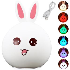 LED RGB RGB bežična mekana dječja svjetla Touch 1200mah USB zeko