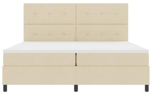Krevet s opruga kutije s LED trakama Krema 200 x 200 cm tkanina - Krem / 200 x 200 cm