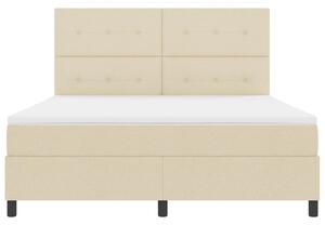 Krevet s opruga kutije s LED trakama Krema 180 x 200 cm tkanina - Krem / 180 x 200 cm
