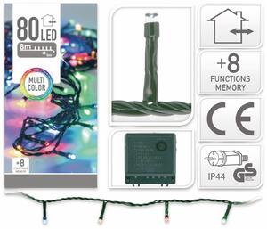 Novogodišnji lanac svjetla 80 LED RGB 8M - 8 Funkcija Akcija