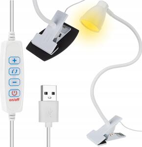 USB 24 LED pokretna stolna svjetiljka 3 načina laganog dima. bijela
