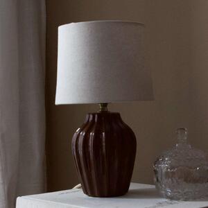 PR Home Lyon stolna lampa, smeđa/bež, visina 32 cm, keramika/lan, Smeđa / hrđa, Područje hodnika, Keramika, Stojeći kišobran za stol