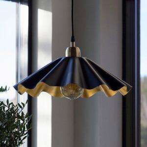 PR Home Aira viseća svjetiljka, crna/mesing, Ø 51 cm, željezo, E27, prigušiva, Crno, Dnevni boravak/blagovaonica, Metal