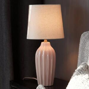 PR Home Stolna lampa Lyon, ružičasta/bež, visina 39 cm, keramika/lan, Ružičasta ruža, Područje hodnika, Keramika, Stojeći kišobran za stol