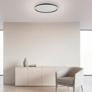 JUST LIGHT. GmbH LED stropna svjetiljka Madlen, crna, Ø 60 cm, aluminij, 3.000 K, prigušiva, prigušiva, Crno, Dnevni boravak/blagovaonica, Metal