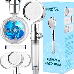 Ručka za tuširanje s funkcijom turbine glava prozirno plava