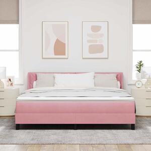 Krevet s opruga kutije Ružičasta 200 x 180 cm Baršun - Ružičasta / 200 x 180 cm