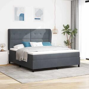 Krevet s opruga kutije Tamno siva 200 x 180 cm Baršun - Siva / 200 x 180 cm