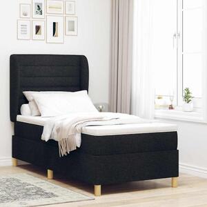 Krevet s opruga kutije s madracem Crna 200 x 80 cm tkanina - Crna / 200 x 80 cm