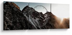 Slika stjenovitog planinskog lanca (sa satom) (90x30 cm)
