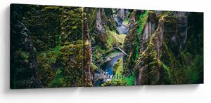 Slika - Rijeka u kamenoj dolini (sa satom) (90x30 cm)