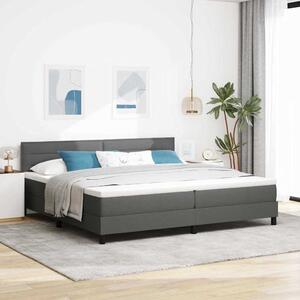 Krevet s opruga kutije Tamno siva 200 x 200 cm tkanina - Siva / 200 x 200 cm