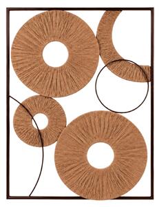 Zidna dekoracija CIRCLES metalna 48x68 cm, smeđa