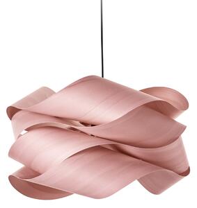 LZF LAMPS Link viseća lampa, svijetlo ružičasta/nikal, Ø 46 cm, drvo, prigušiva, Ružičasta ruža, Dnevni boravak/blagovaonica, Drvo