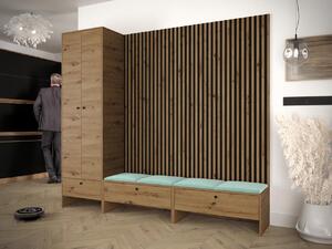 Zondo.hr Predsoblje Esmaldos VI (hrast artisan + crna + svijetlozelena) . 1104722
