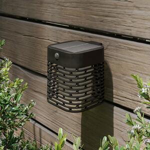 Philips Hara LED solarna zidna svjetiljka, crna, s senzorom, IP44, Crno, Plastika