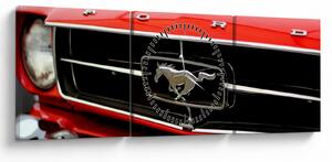 Slika - Detalj crvenog automobila (sa satom) (90x30 cm)