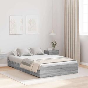 Krevet s ladicama Siva Sonoma 120 x 190 cm Konstruirano drvo - Siva / 120 x 190 cm