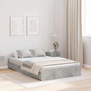 Krevet s ladicama Betonski sivi 120 x 190 cm Konstruirano drvo - Siva / 120 x 190 cm