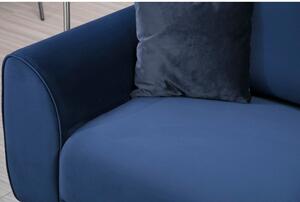 Plavi kutni kauč na razvlačenje s baršunastom površinom Artie Image, desni kut