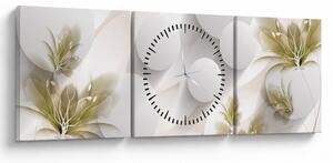 Slika - 3D krogi z rožami (sa satom) (90x30 cm)