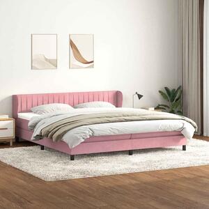 Box Spring krevet s madracima ružičasti 180x210 cm baršun - Ružičasti / 180 x 210 cm