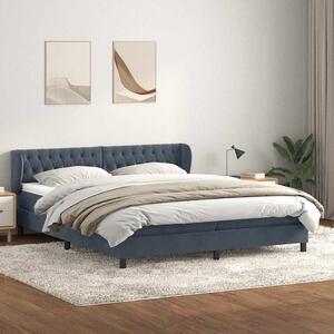Box Spring krevet s madracima tamno sivi 180x210 cm baršun - Siva / 180 x 210 cm