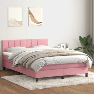 Box Spring krevet s madracem ružičasti 160x220 cm baršun - Ružičasti / 160 x 220 cm
