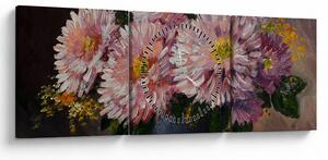 Slika - Oljna slika, Rože v vazi (sa satom) (90x30 cm)