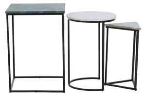 Pomoćni stolići u setu 3 kom s mramornom pločom 40x40 cm Mandoli – Premier Housewares