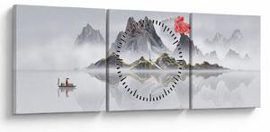 Slika - Gore v megli (sa satom) (90x30 cm)