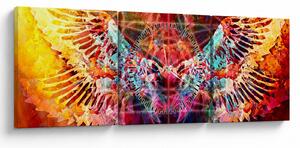 Slika - Merkaba s krili, abstrakcija (sa satom) (90x30 cm)