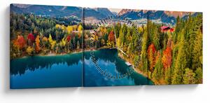 Slika - Uriško jezero, Avstrija (sa satom) (90x30 cm)